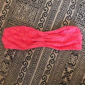 Bright coral S bandeau